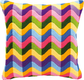 Vervaco  Long Stitch Cushion Kit - Colourful waves