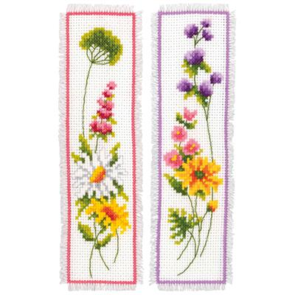 Vervaco Bookmark kit Flowers set of 2