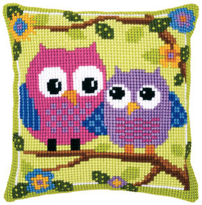 Vervaco  Cross Stitch Cushion Kit - Owls on a branch