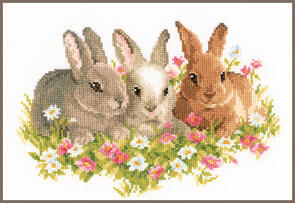 Vervaco  Cross Stitch Kit - Rabbits in a field