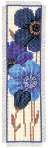 Vervaco  Cross Stitch Bookmark Kit - Blue anemones