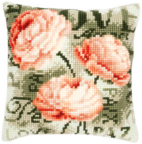 Vervaco Cross Stitch Cushion Kit - Peonies