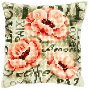 Vervaco  Cross Stitch Cushion Kit - Poppies #1