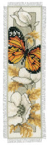 Vervaco  Cross Stitch Bookmark Kit - Butterfly on flowers IV