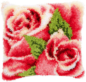 Vervaco  Latch Hook Kit - Pink rose and rosebud I