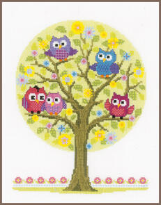 Vervaco  Cross Stitch Kit - Little owls tree