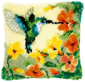 Vervaco  Latch Hook Kit - Hummingbird and flowers