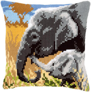 Vervaco  Cross Stitch Cushion Kit - Elephant love