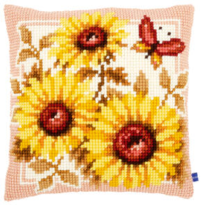 Vervaco  Cross Stitch Cushion Kit - Sunflowers #1