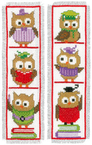 Vervaco  Cross Stitch Bookmark Kit - Clever owls set of 2