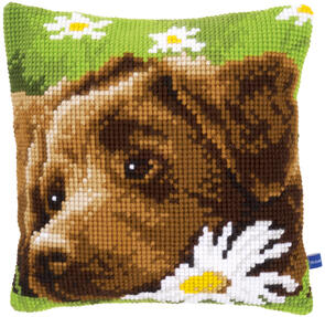Vervaco  Cross Stitch Cushion Kit - Chocolate labrador
