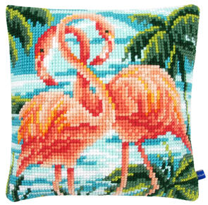 Vervaco  Cross Stitch Cushion Kit - Flamingos