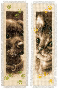 Vervaco  Cross Stitch Bookmark Kit - Cat and dog set/2