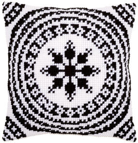 Vervaco  Cross Stitch Cushion Kit - Black and white #1