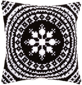 Vervaco Cross Stitch Cushion Kit - Black and white #2