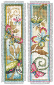Vervaco  Cross Stitch Bookmark Kit - Deco butterflies set of 2