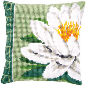 Vervaco  Cross Stitch Cushion Kit - White lotus flower