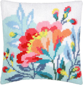 Vervaco  Cross Stitch Cushion Kit - Bright flowers