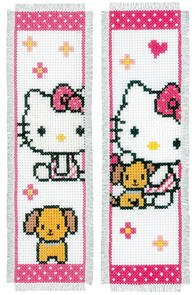 Vervaco  Cross Stitch Bookmark Kit - Hello Kitty with dog set of 2