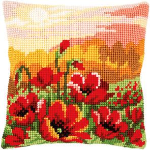 Vervaco  Cross Stitch Cushion Kit - Poppy meadow