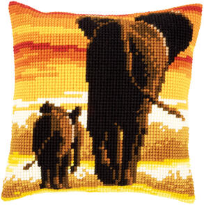 Vervaco  Cross Stitch Cushion Kit - Elephants