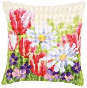Vervaco  Cross Stitch Cushion Kit - Spring flowers
