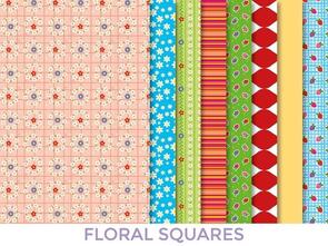 Dress Your Doll Making Couture Fabric Set Kit - Floral Squares