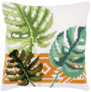 Vervaco Cross Stitch Cushion Kit Botanical Leaves