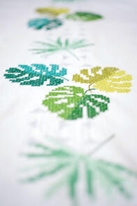 Vervaco  Cross Stitch Table Runner Kit - Botanical leaves