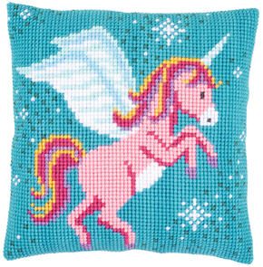 Vervaco Cross stitch cushion kit Unicorn