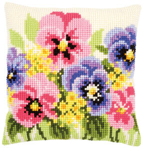 Vervaco  Cross Stitch Cushion Kit - Violets