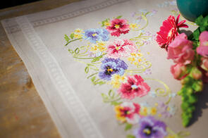 Vervaco  Cross Stitch Table Runner Kit - Violets