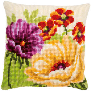 Vervaco  Cross Stitch Cushion Kit - Summer flowers #1