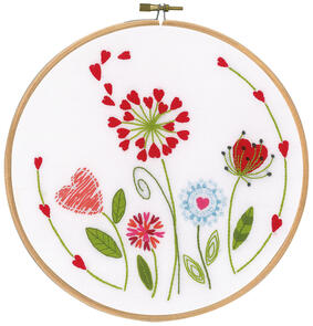 Vervaco  Embroidery kit with ring Flowers