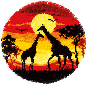 Vervaco  Latch Hook Kit - Giraffes in the sunset