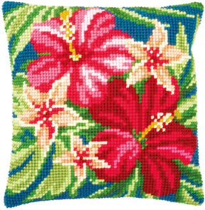 Vervaco  Cross Stitch Cushion Kit - Botanical flowers