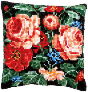 Vervaco Cross Stitch Cushion Kit - Roses