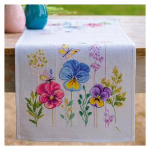 Vervaco Table runner kit Violets (Aida)