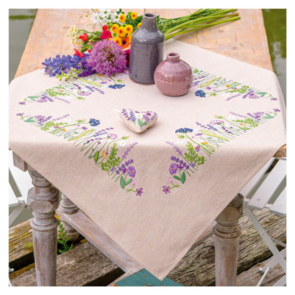 Vervaco Tablecloth kit Purple garden splendor