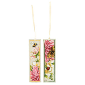 Lanarte Bookmark Kit Pink Silk Dahlai Set of 2