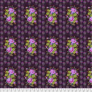 Free Spirit Anna Maria Horner Fabrics - Stitched Bouquet Eggplant