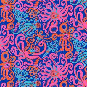 Free Spirit Kaffe Fassett Fabric - Octopus - PWBM074 - Blue