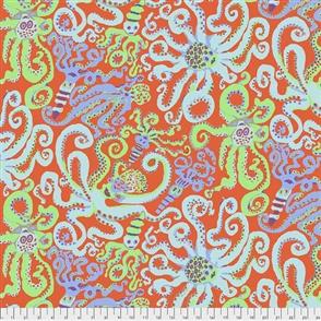 Free Spirit Kaffe Fassett Fabric - Octopus - PWBM074 - Orange