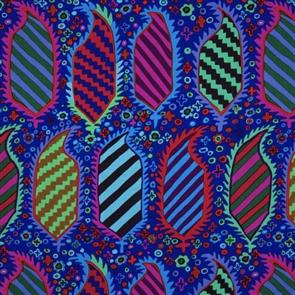 Free Spirit Kaffe Fassett Fabric - Striped Heraldic Blue