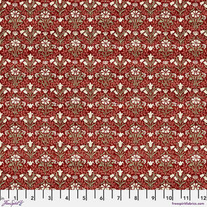 Free Spirit Morris & Co Cotswold Holiday Collection - Bellflowers - Red