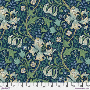Free Spirit Morris & Co Golden Lily - Navy || Buttermere
