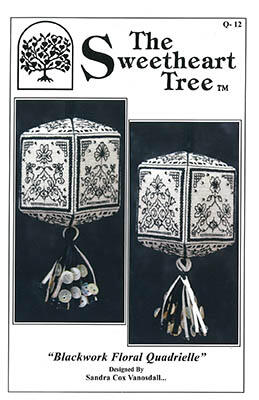 The Sweetheart Tree Cross Stitch Pattern - Blackwork Floral Quadrielle