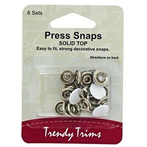 Trendy Trims Solid Top Press Snaps 6/Pkg