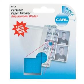 Carl Personal Paper Trimmer Replacement Blades 4/Pkg - Straight