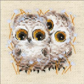 Riolis  Counted Cross Stitch Kit 5"X5" - Little Owls